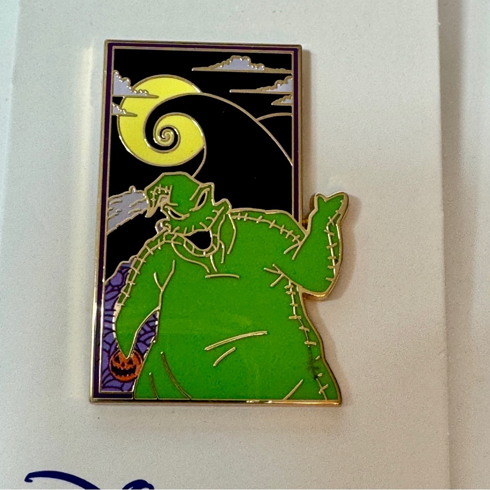 NWT. Disney Pin. Oogie boogie portrait Disney pin on original card back